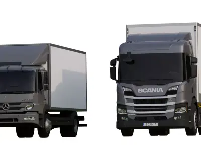 truck two trucks Low-poly 3D model