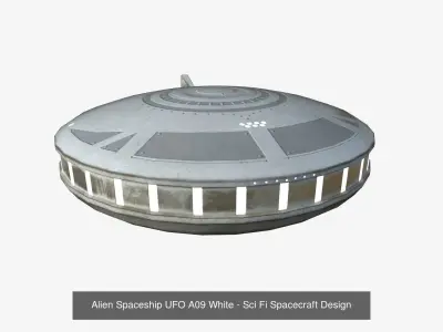 10 Alien Spaceships UFO Collection I White - Spacecraft Design 3D Model Pack