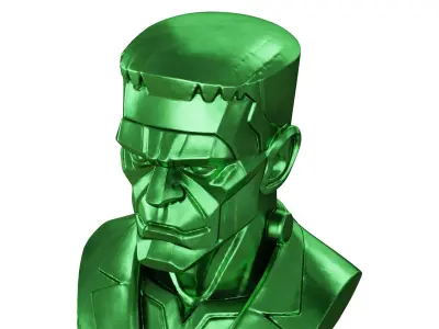 Metal bust of Frankenstein 3D model purchase