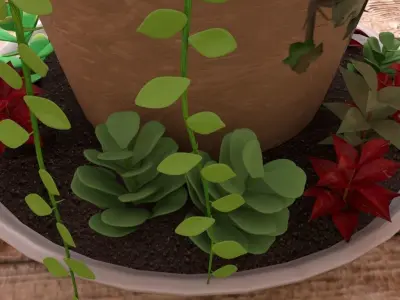 creative pot flower2 3D model