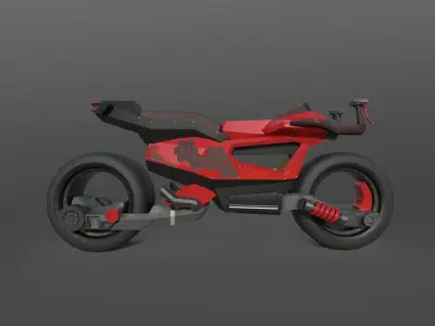 Cyberpank Moto GameReady Low-poly 3D model