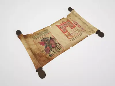 Old Scroll Low-poly 3D model