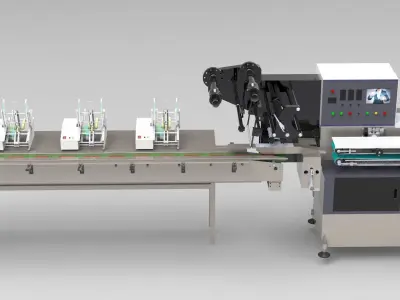 Automatic card issuing and packing machine 3D model