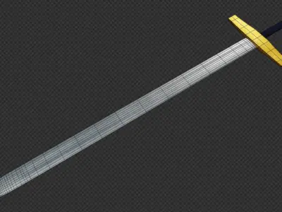 Medieval Sword Low-poly 3D model 2