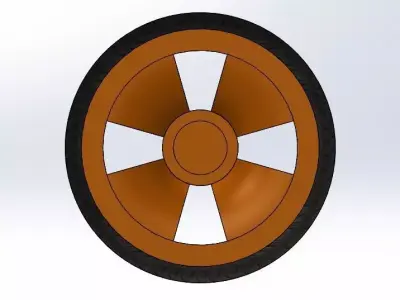 A round wheel of a vehicle 3D model