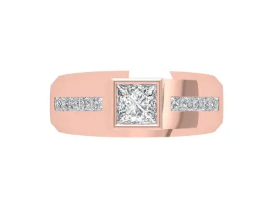 Princess Art Deco Ring 3D print model 5
