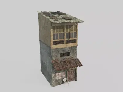Slum apartment buildings 3D model