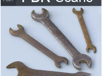 Wrenchs High Poly wrenches 3D model purchase