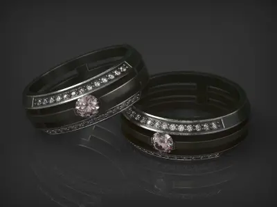wedding rings 3D print model 3