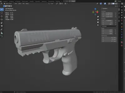 Walther CCP M2 380 Angle Blue Low-poly 3D model