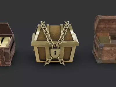 Treasure Chests Low-poly 3D model