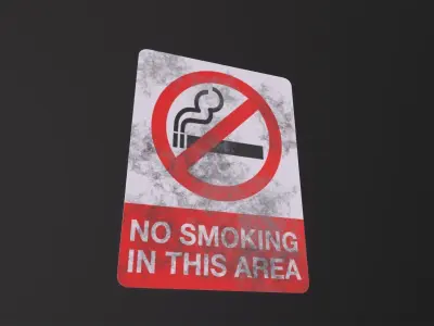 Plastic No Smoking Sign 3D Model Low-poly 3D model