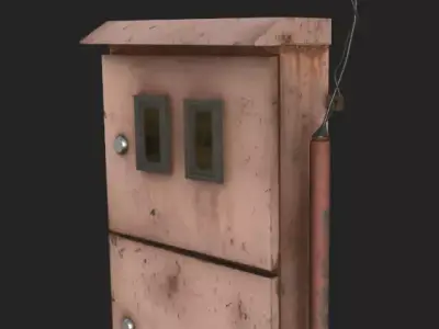  3D model Old Electrical Box low-poly  Low-poly 3D model