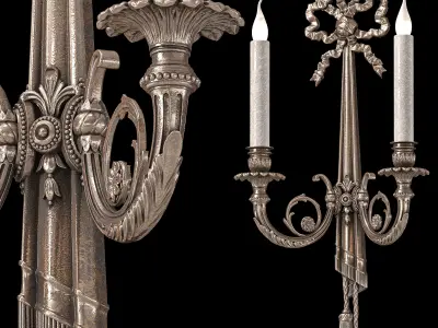 proantic Pair Of Bronze Wall Light 3D model