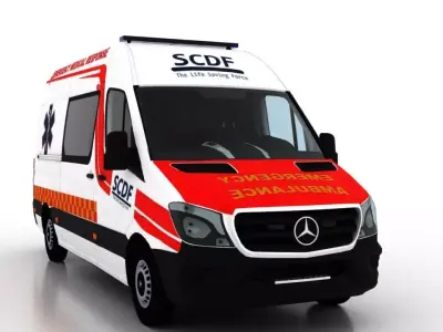 Mercedes Benz Sprinter L2H2 2015 Singapore Ambulance 3D model