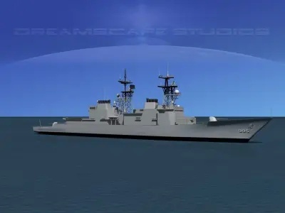 Kidd Class Destoyer DDG 995 USS Scott 3D model