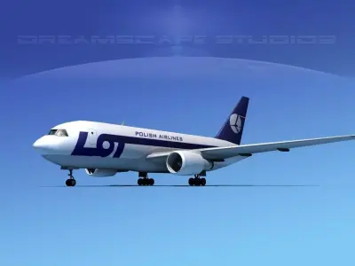 Boeing 767-100 Polish LOT 3D model