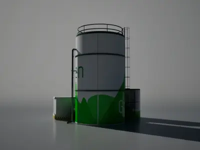 Hydrogen Green energy station 3D model