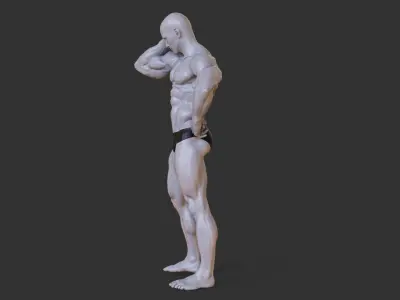 Bodybuilder Pose 3D print model 4