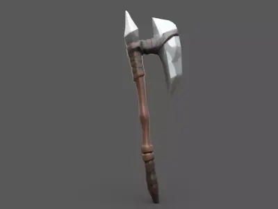 Stylized Primitive Battle Axe - Game Ready Low-poly 3D model
