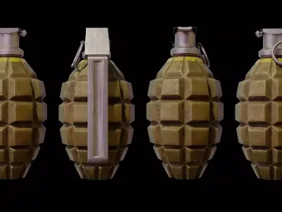 Military Grenades 3D Model Pack Game Ready PBR Assets  Low-poly 3D model