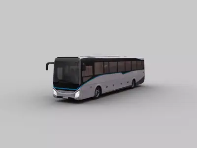 City Bus with Interior 12 Low-poly 3D model