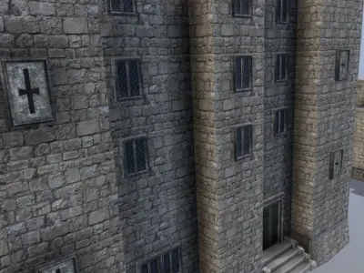 Medieval Celtic Castle Low-poly 3D model