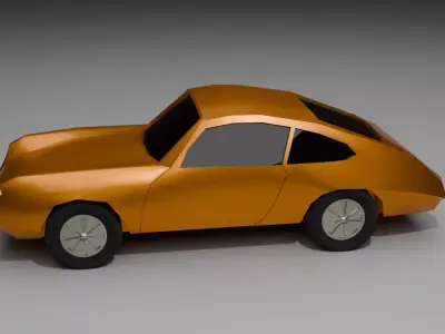 Stylized Low-Poly Vintage Car Antique Vehicle Game ready FBX OBJ Low-poly 3D model