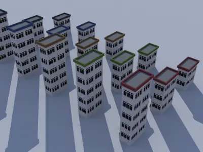 Cartoon Building Low Poly Building Commercial Pharmacy Low-poly 3D model