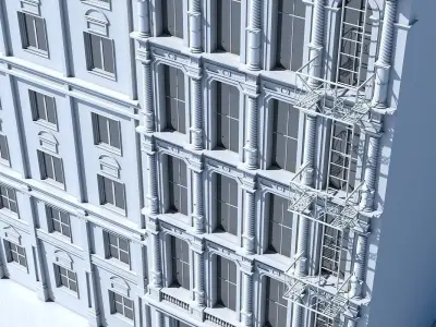 Commercial Building Facade 03 3D model