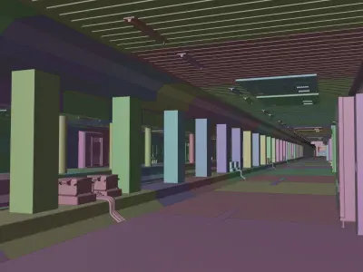Tokyo Metro Station 02 Low-poly 3D model
