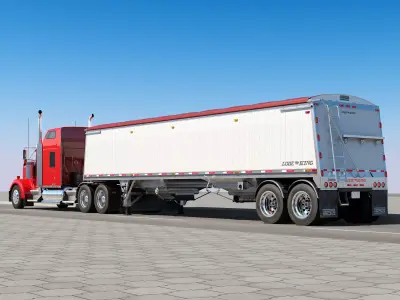 Kenworth W900 Hopper Trailer 3D model