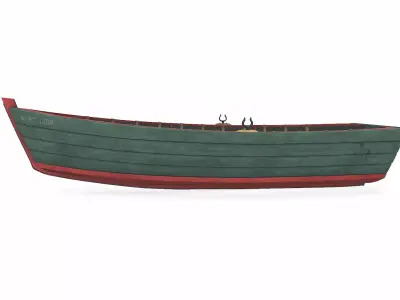Old Wooden Boat 02 Low-poly PBR Low-poly 3D model