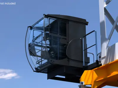 Tower Crane Cabin Black 3D model