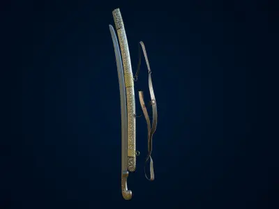 Sword 07 Game-Ready PBR Unity UE Arnold V-Ray Textures Included Low-poly 3D model
