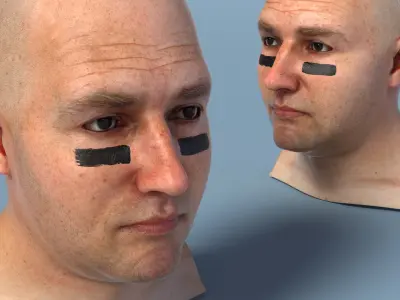 Football Fan Head 3D model