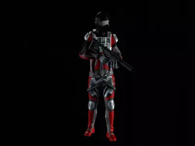 Robot Soldier - Assault Soldier Low-poly 3D model 21