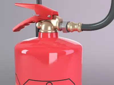 Chemical fire extinguisher Low-poly 3D model