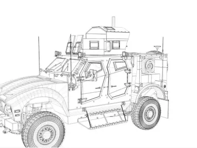 JLTV Oshkosh Heavy Guns Carrier 3D model