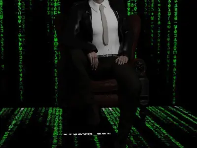 AgentSmith man on chair 3D model