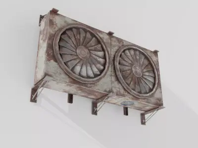 Rusty Wall Fan - Low Poly Game-Read Low-poly 3D model