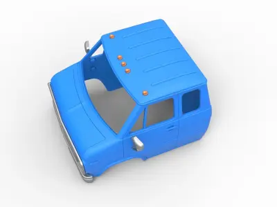 Shell of Vintage Transporter truck V2 Scale 1 to 25 3D print model