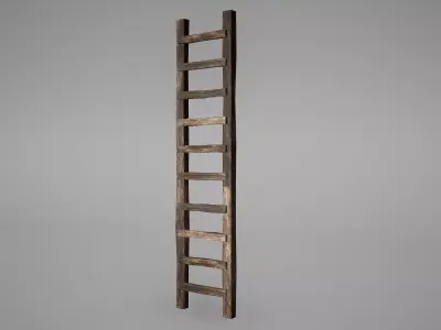 Ladder Low Poly Game Ready wooden Low-poly 3D model