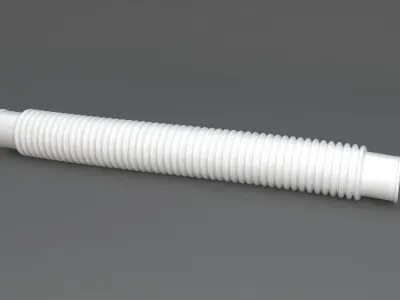 Hog Oval Corrugated Hose 01 White 3D model