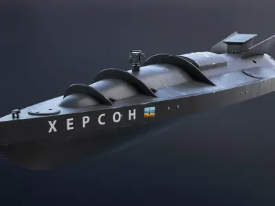 Ukrainian Naval Drone Game Ready Low-poly 3D model