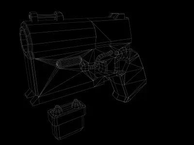 Plasma Gun Cartoon Low-poly 3D model