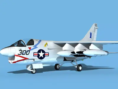 Chance Vought A-7C Corsair II V18 USN 3D model