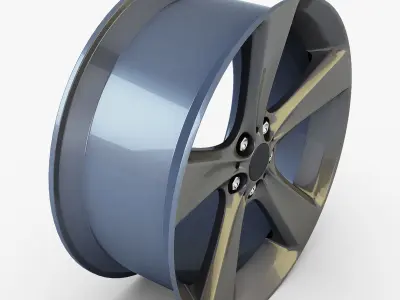 Style 128 wheel ferric gray Mid Poly Low-poly 3D model