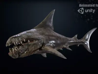 AlienShark2 Low-poly 3D model