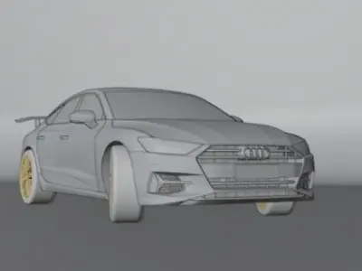 Custom Audi A7 Sedan Free low-poly 3D model